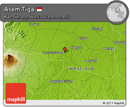Physical 3D Map of Asem Tiga
