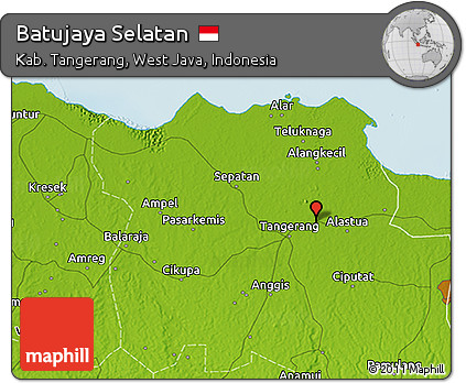 Physical 3D Map of Batujaya Selatan