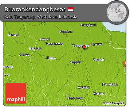 Physical 3D Map of Buarankandangbesar