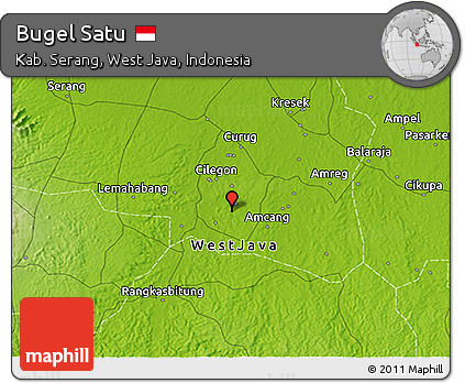 Physical 3D Map of Bugel Satu
