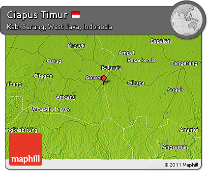 Physical 3D Map of Ciapus Timur