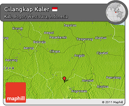 Physical 3D Map of Cilangkap Kaler