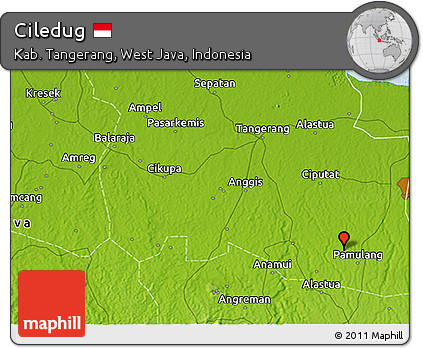 Physical 3D Map of Ciledug