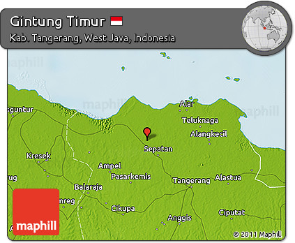 Physical 3D Map of Gintung Timur