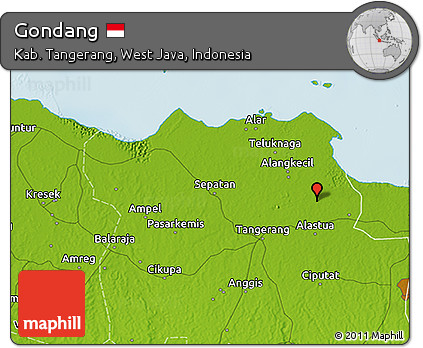 Physical 3D Map of Gondang