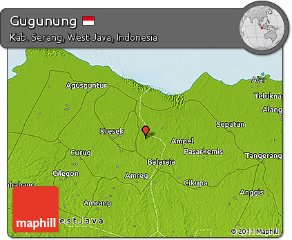 Physical 3D Map of Gugunung