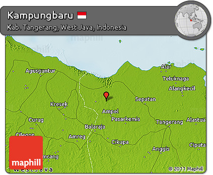 Physical 3D Map of Kampungbaru