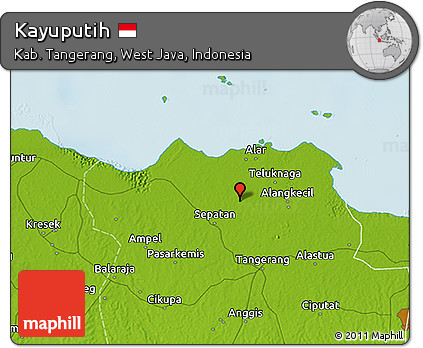 Physical 3D Map of Kayuputih