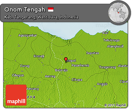 Physical 3D Map of Onom Tengah