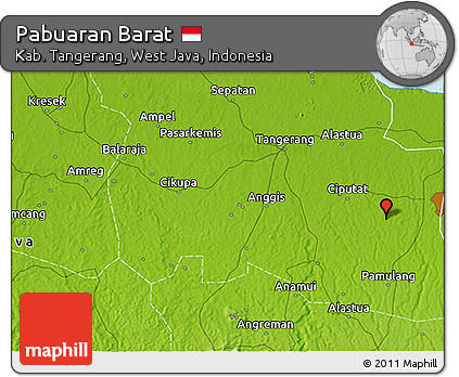 Physical 3D Map of Pabuaran Barat