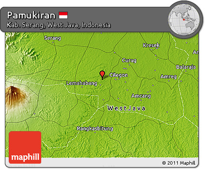 Physical 3D Map of Pamukiran