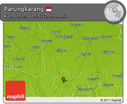 Physical 3D Map of Parungkarang