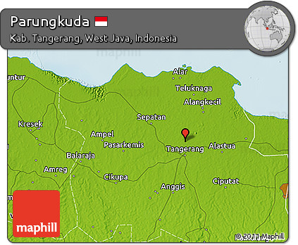 Physical 3D Map of Parungkuda