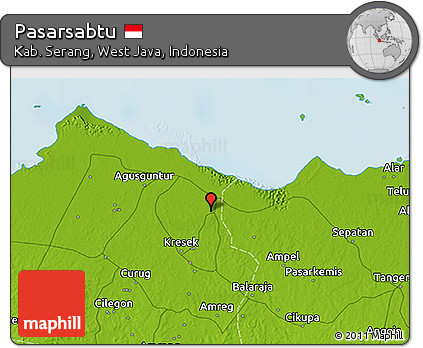 Physical 3D Map of Pasarsabtu