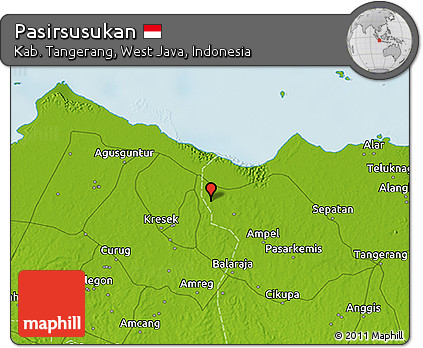 Physical 3D Map of Pasirsusukan