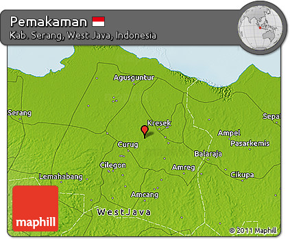 Physical 3D Map of Pemakaman