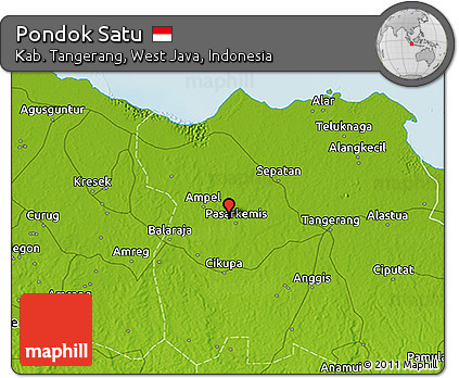Physical 3D Map of Pondok Satu