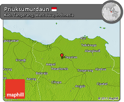 Physical 3D Map of Priuksumurdaun