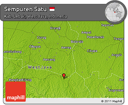 Physical 3D Map of Sempuren Satu