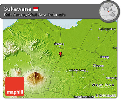Physical 3D Map of Sukawana