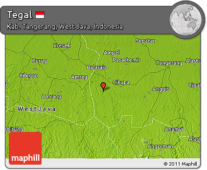 Physical 3D Map of Tegal