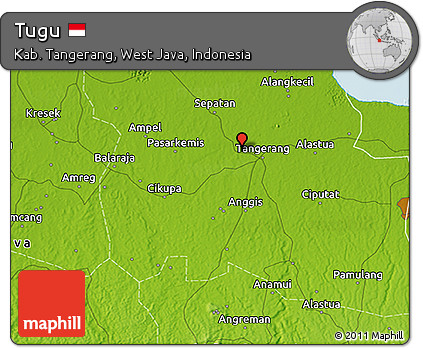 Physical 3D Map of Tugu