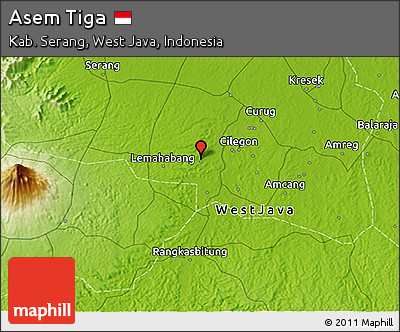 Physical 3D Map of Asem Tiga