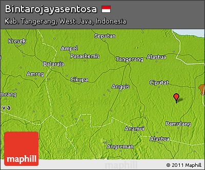 Physical 3D Map of Bintarojayasentosa