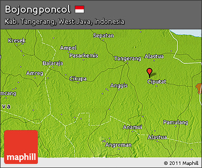 Physical 3D Map of Bojongponcol