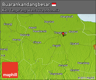 Physical 3D Map of Buarankandangbesar