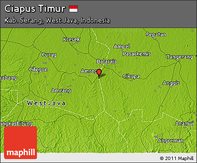 Physical 3D Map of Ciapus Timur