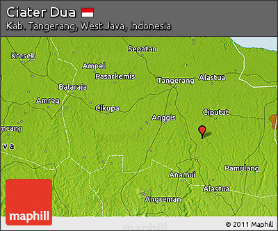 Physical 3D Map of Ciater Dua