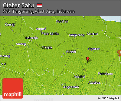 Physical 3D Map of Ciater Satu