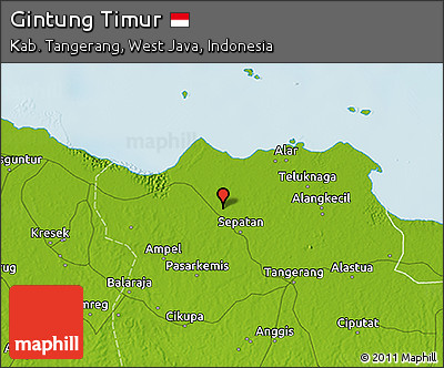 Physical 3D Map of Gintung Timur