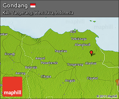 Physical 3D Map of Gondang