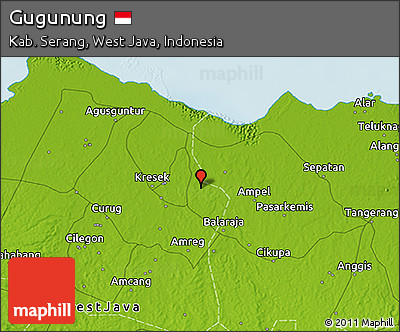 Physical 3D Map of Gugunung