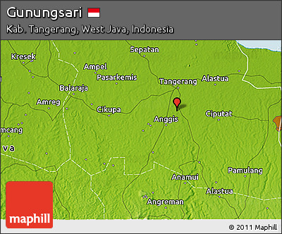 Physical 3D Map of Gunungsari