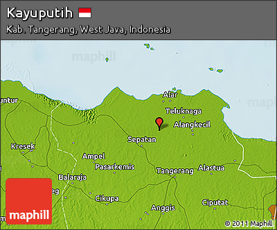 Physical 3D Map of Kayuputih