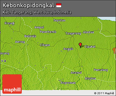 Physical 3D Map of Kebonkopidongkal