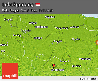 Physical 3D Map of Lebakgunung
