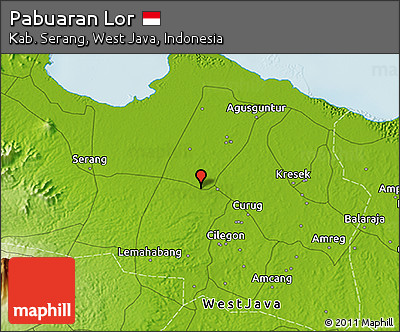 Physical 3D Map of Pabuaran Lor
