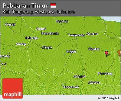 Physical 3D Map of Pabuaran Timur