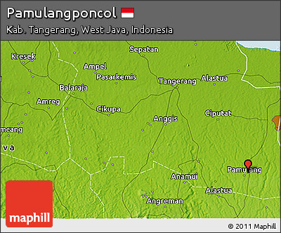 Physical 3D Map of Pamulangponcol