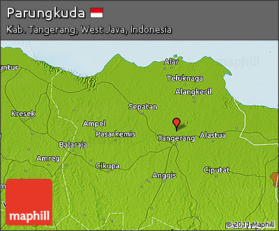 Physical 3D Map of Parungkuda