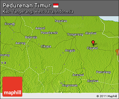 Physical 3D Map of Pedurenan Timur