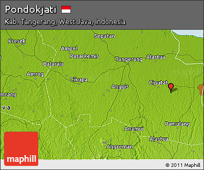 Physical 3D Map of Pondokjati