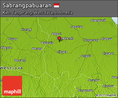 Physical 3D Map of Sabrangpabuaran