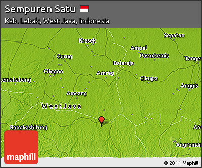 Physical 3D Map of Sempuren Satu