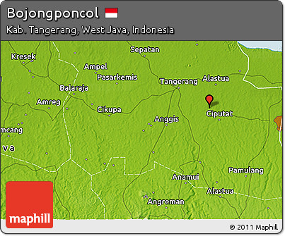 Physical 3D Map of Bojongponcol