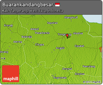 Physical 3D Map of Buarankandangbesar